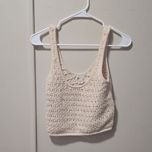 Billabong Cream Cropped Sleeveless Tank Top